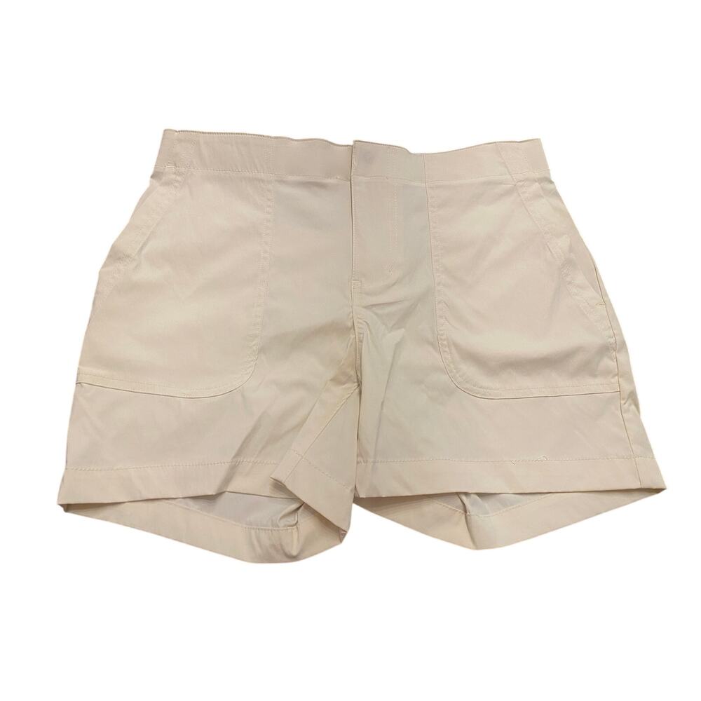 Eddie Bauer Women’s Sz 4 Beige Khaki Stretch Hiking Trail Shorts Outdoor HIking